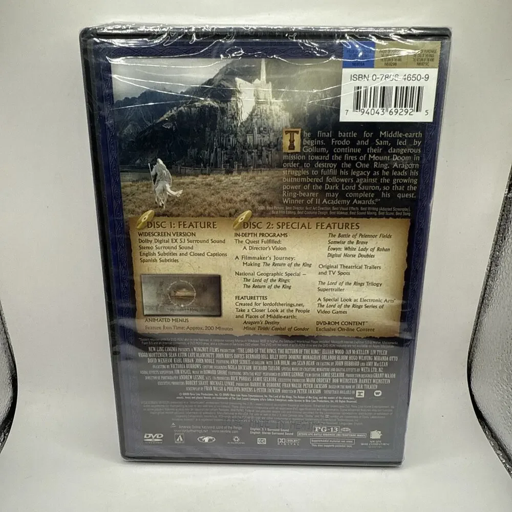 The Lord of the Rings: The Return of the King (DVD, 2004, 2-Disc, Widescreen)NEW